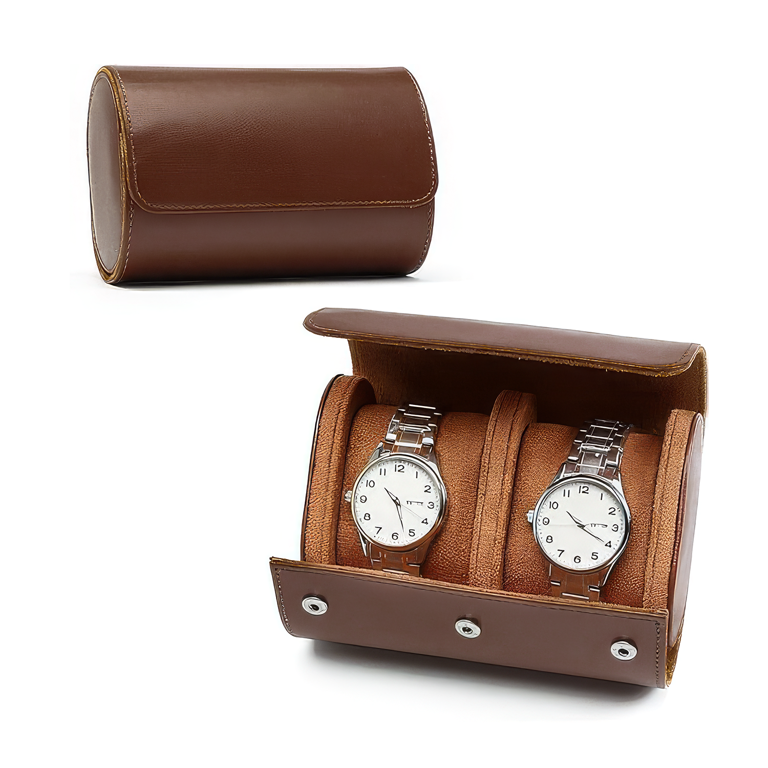 Premium Leather Watch Case - Double Watch