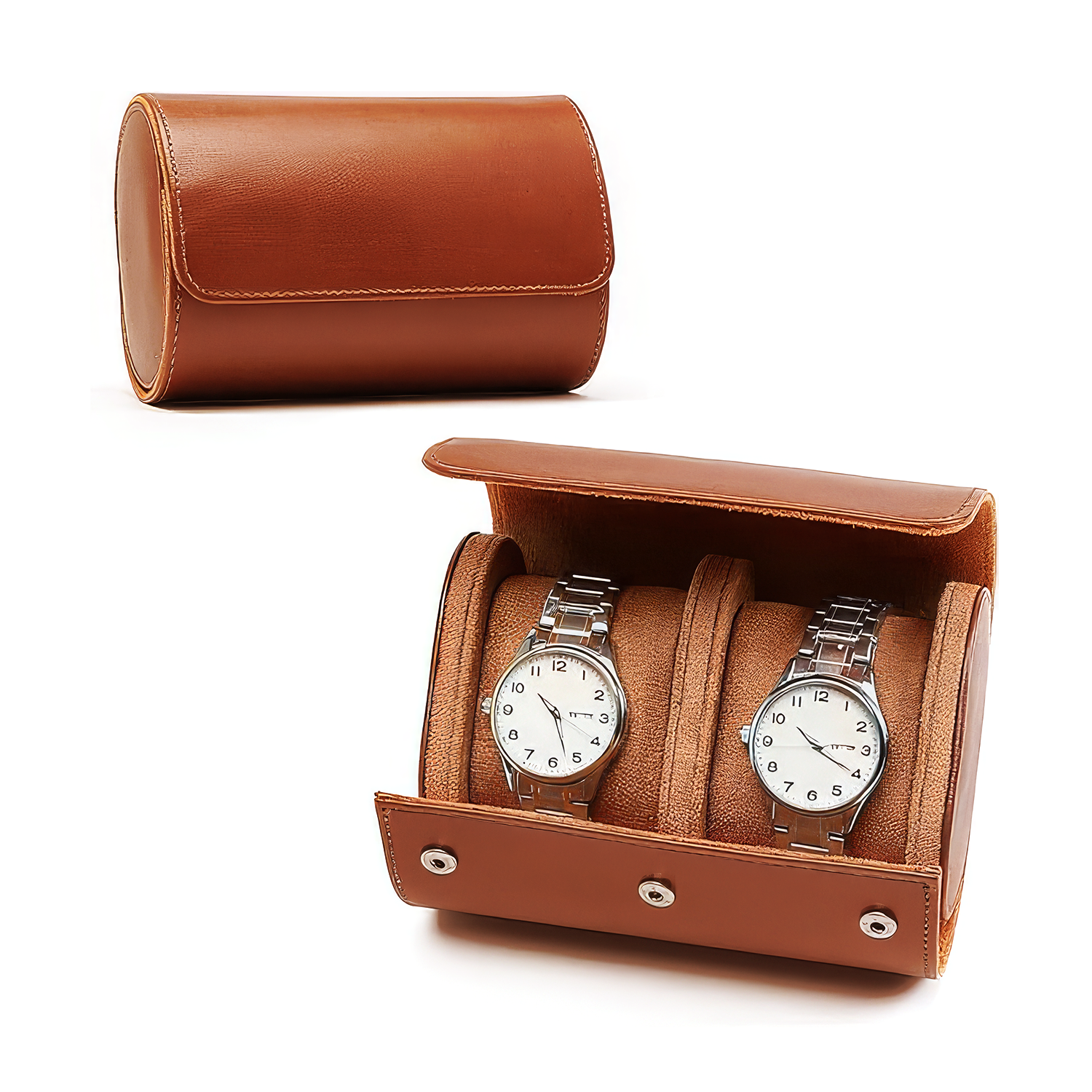 Premium Leather Watch Case - Double Watch