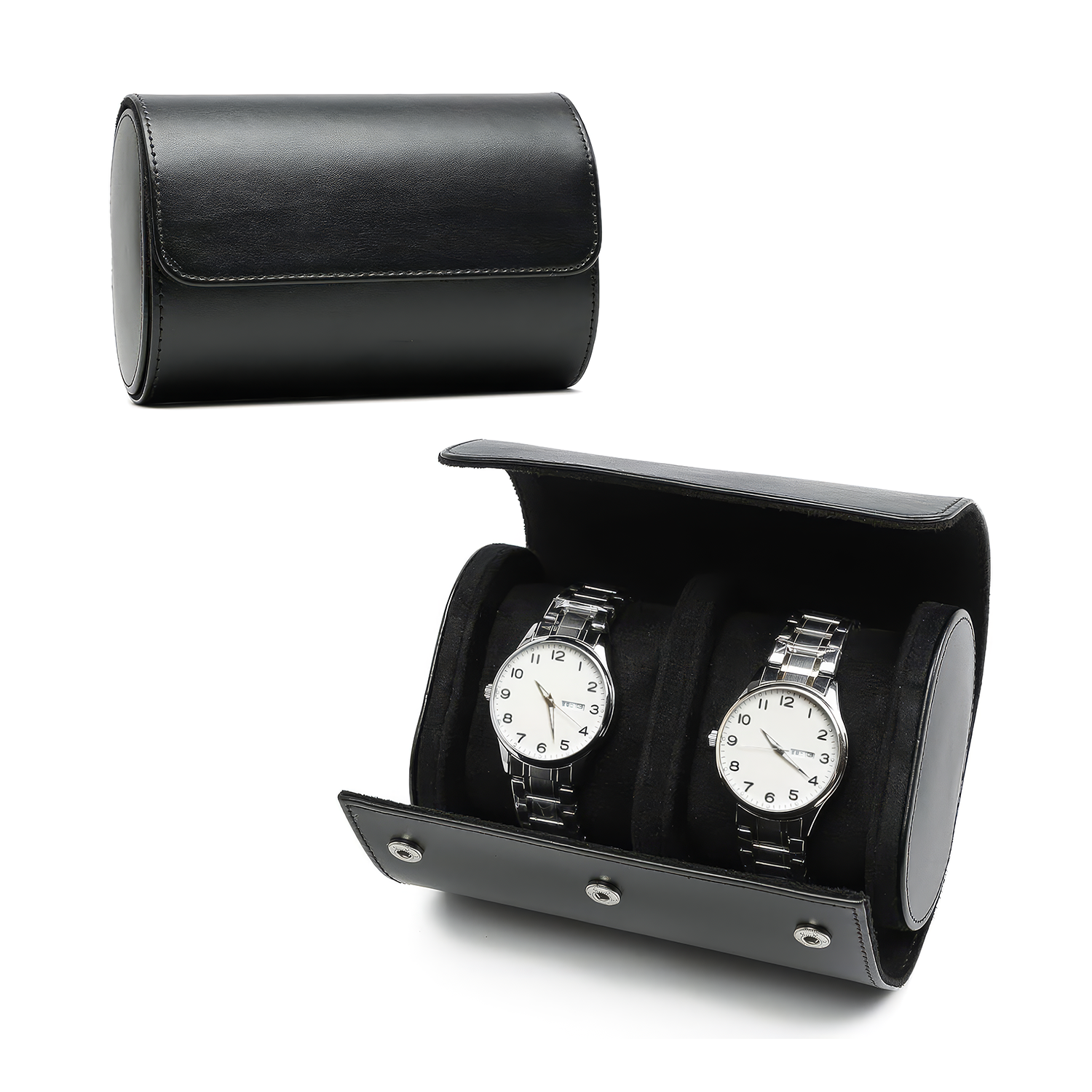 Premium Leather Watch Case - Double Watch